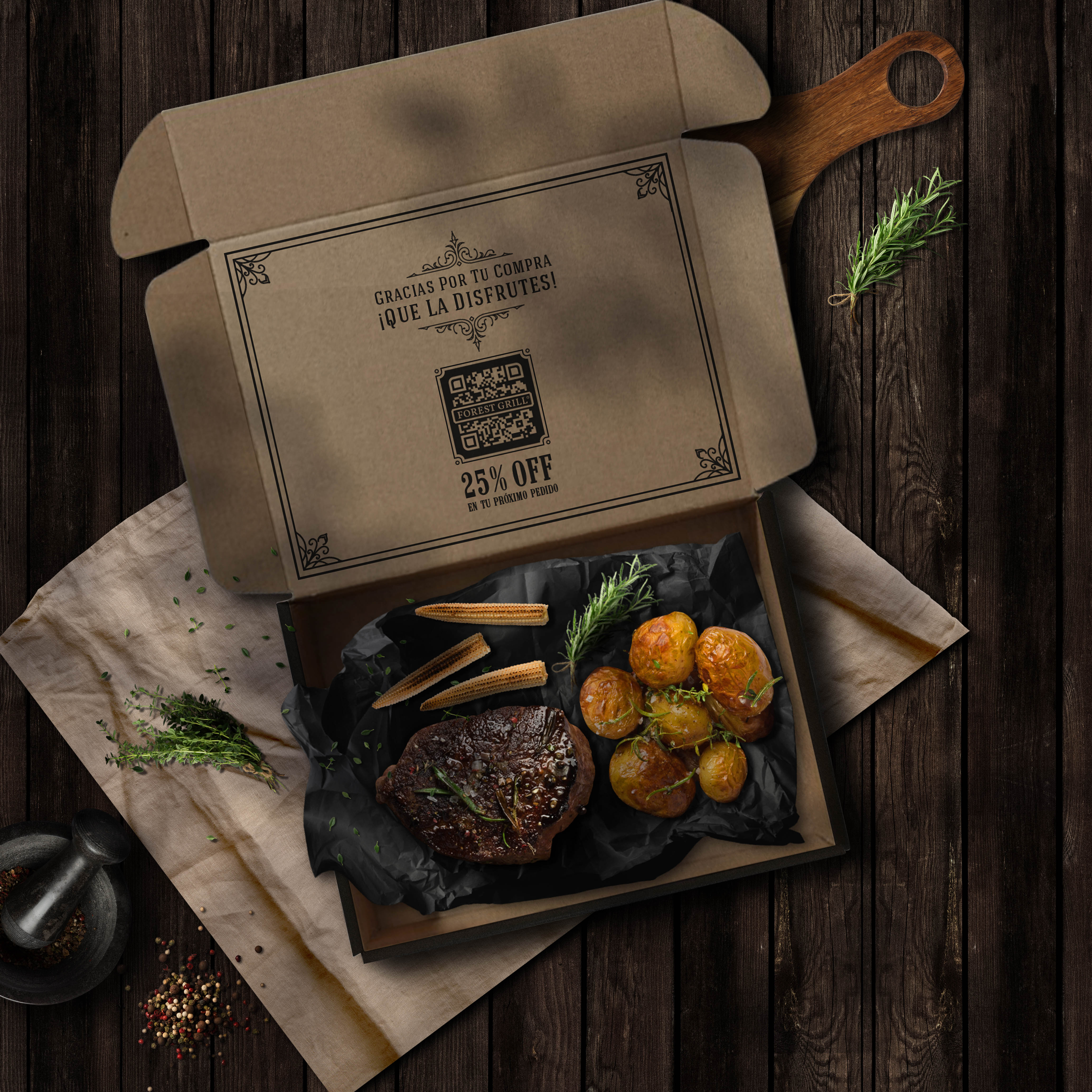 Diseño de cajas packaging para resto